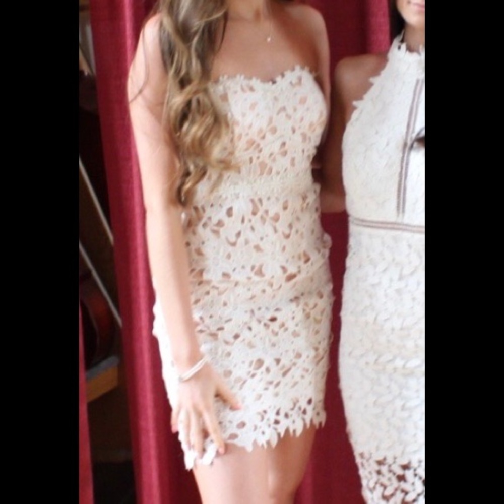 Lulus lace off white dress.